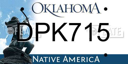 DPK715 Oklahoma License Plate