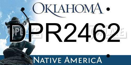 DPR2462 Oklahoma License Plate