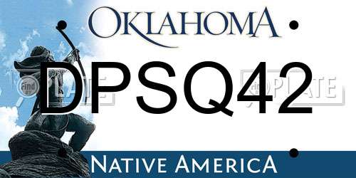 DPSQ42 Oklahoma License Plate