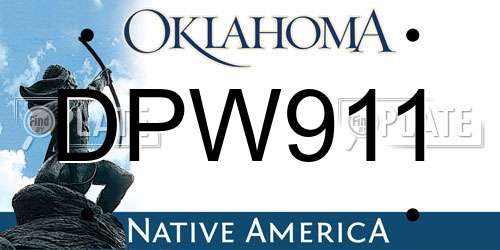 DPW911 Oklahoma License Plate
