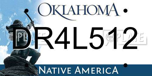 DR4L512 Oklahoma License Plate
