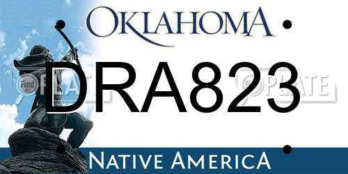 DRA823 Oklahoma License Plate