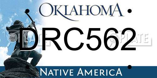 DRC562 Oklahoma License Plate