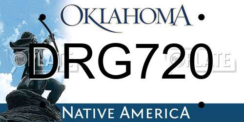 DRG720 Oklahoma License Plate