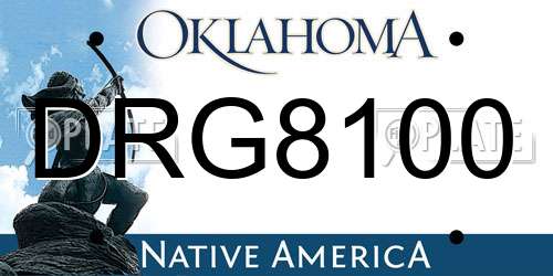 DRG8100 Oklahoma License Plate
