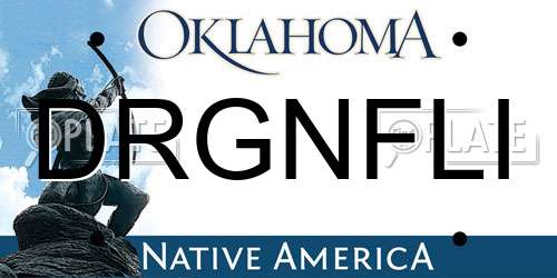 DRGNFLI Oklahoma License Plate