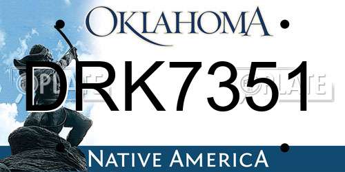 DRK7351 Oklahoma License Plate