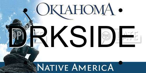 DRKSIDE Oklahoma License Plate