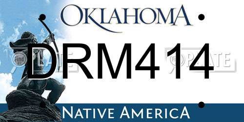 DRM414 Oklahoma License Plate