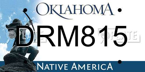 DRM815 Oklahoma License Plate