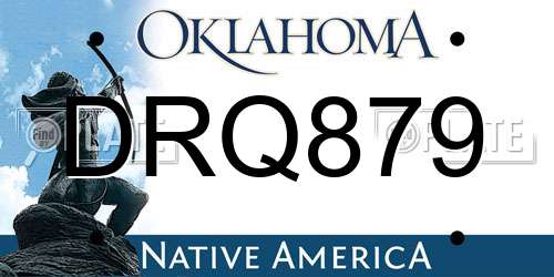 DRQ879 Oklahoma License Plate