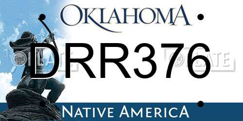 DRR376 Oklahoma License Plate