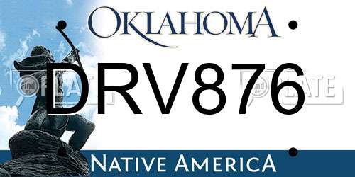 DRV876 Oklahoma License Plate