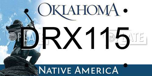 DRX115 Oklahoma License Plate