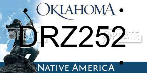 DRZ252 Oklahoma License Plate