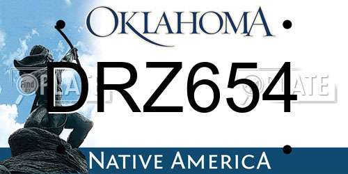 DRZ654 Oklahoma License Plate