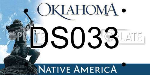 DS033 Oklahoma License Plate