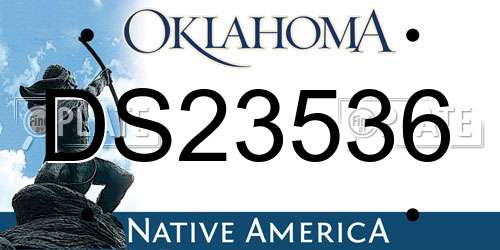 DS23536 Oklahoma License Plate