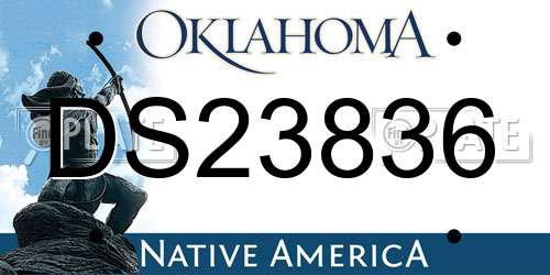 DS23836 Oklahoma License Plate