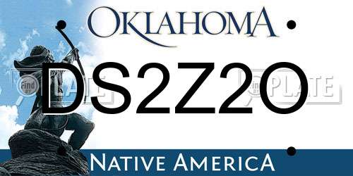 DS2Z2O Oklahoma License Plate