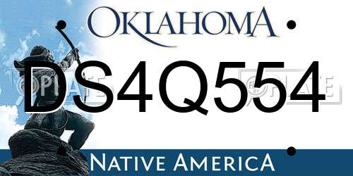 DS4Q554 Oklahoma License Plate