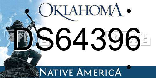 DS64396 Oklahoma License Plate