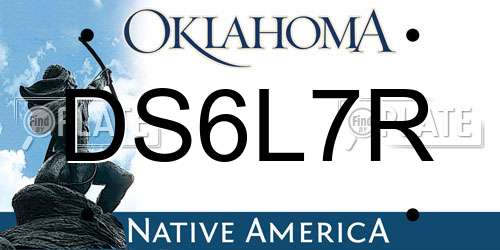 DS6L7R Oklahoma License Plate