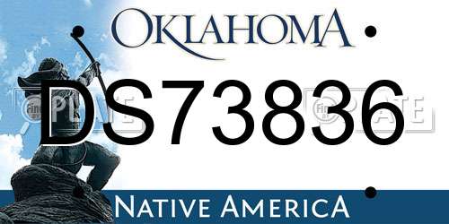 DS73836 Oklahoma License Plate