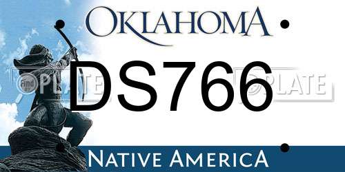 DS766 Oklahoma License Plate