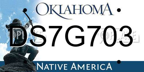 DS7G703 Oklahoma License Plate