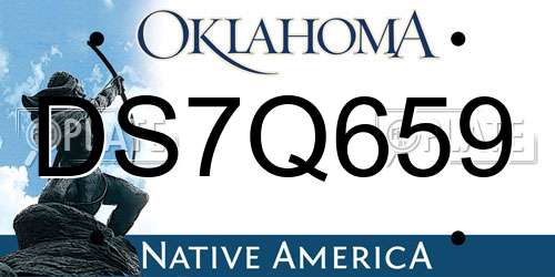 DS7Q659 Oklahoma License Plate