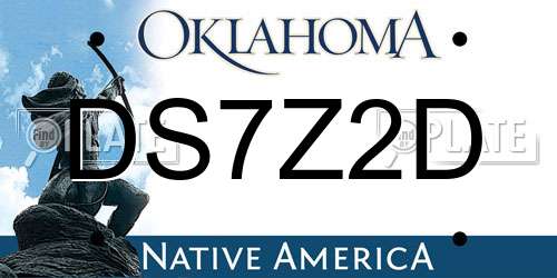 DS7Z2D Oklahoma License Plate