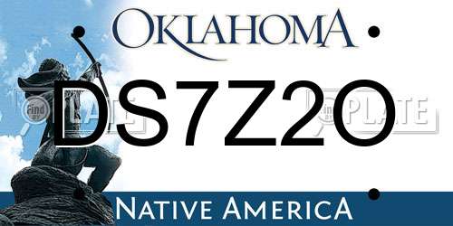 DS7Z2O Oklahoma License Plate