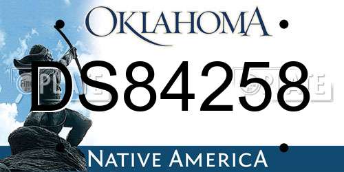DS84258 Oklahoma License Plate