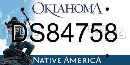 DS84758 Oklahoma License Plate