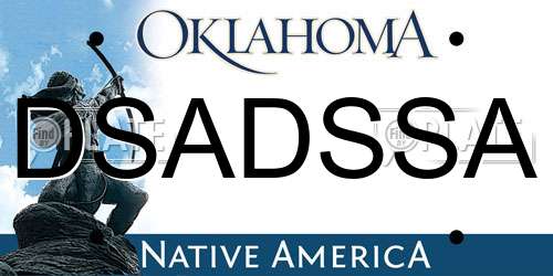 DSADSSA Oklahoma License Plate