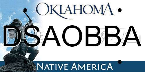 DSAOBBA Oklahoma License Plate