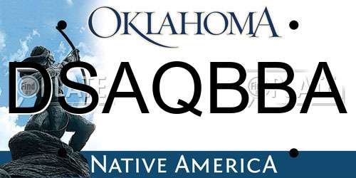 DSAQBBA Oklahoma License Plate