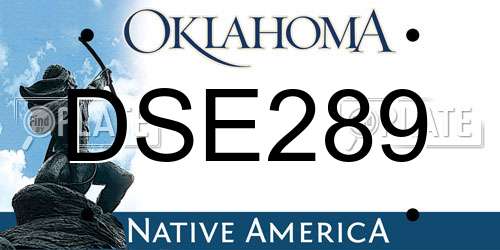 DSE289 Oklahoma License Plate