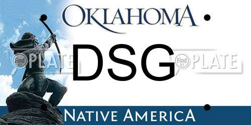 DSG Oklahoma License Plate