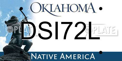 DSI72L Oklahoma License Plate