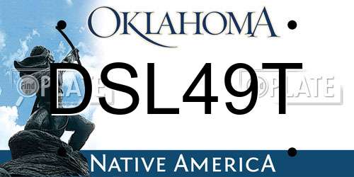 DSL49T Oklahoma License Plate