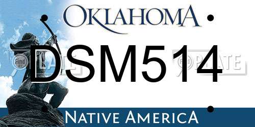 DSM514 Oklahoma License Plate