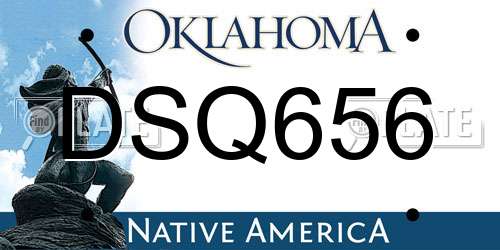 DSQ656 Oklahoma License Plate