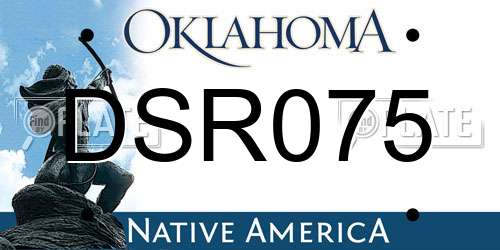 DSR075 Oklahoma License Plate