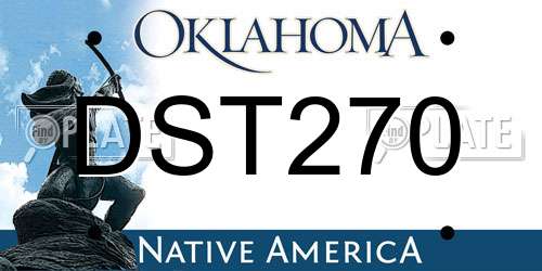 DST270 Oklahoma License Plate