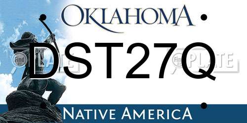 DST27Q Oklahoma License Plate