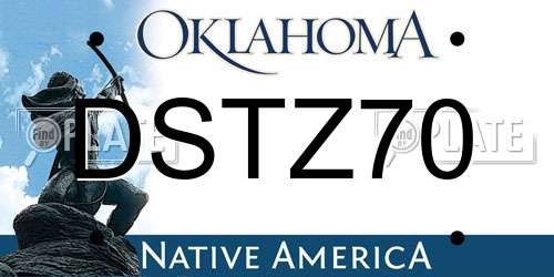 DSTZ70 Oklahoma License Plate