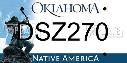 DSZ270 Oklahoma License Plate