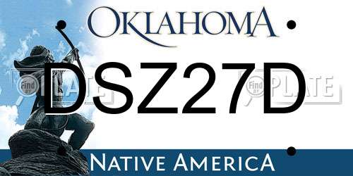 DSZ27D Oklahoma License Plate
